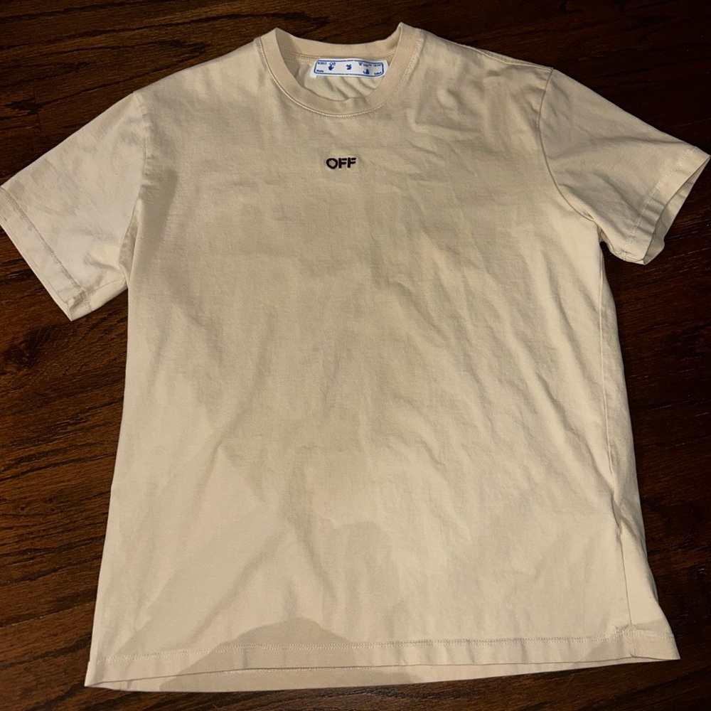 Off-White Beige Short Sleeve Tee